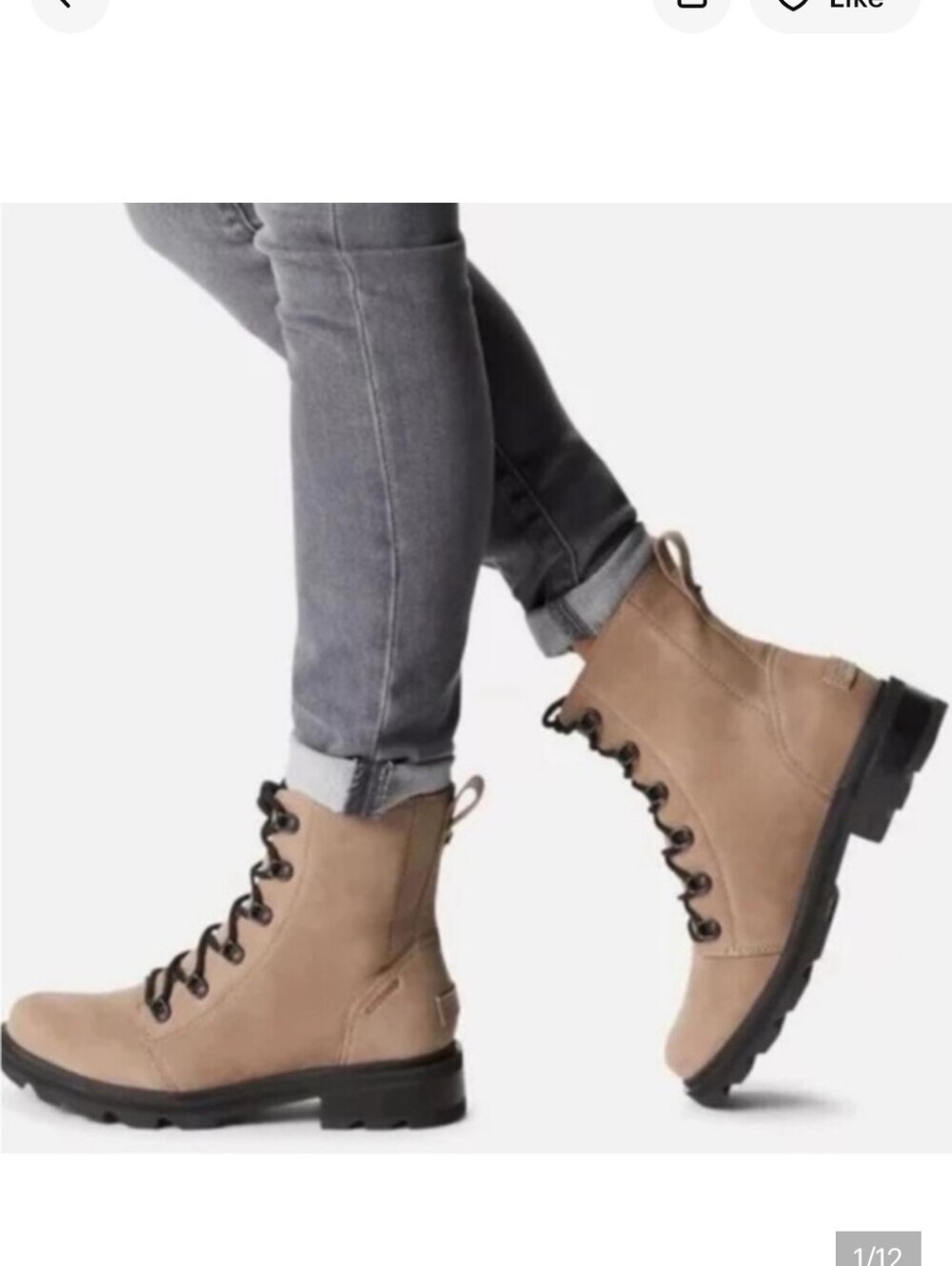 NEW Sorel Taupe Lennox Waterproof Distressed Combat Boots Size 6